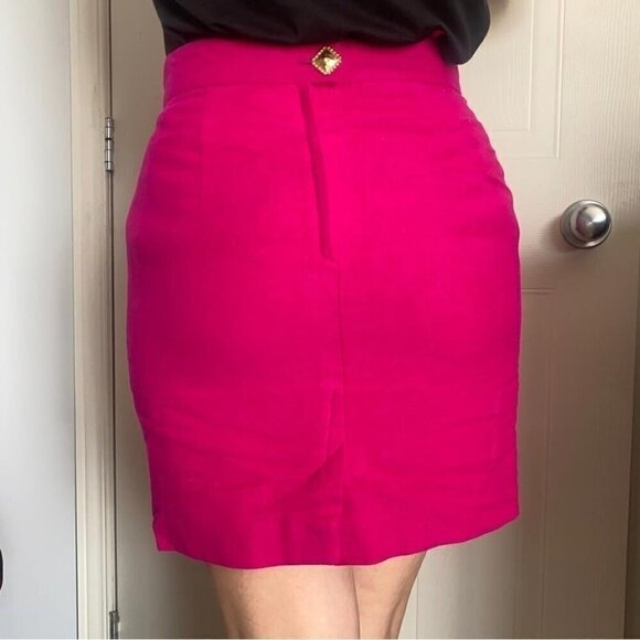 Y2K Vintage Lauren by Escada Wool Pencil Skirt 90s Minimalist - Picture 2 of 11